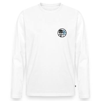 FlapMonkey - T-shirt manches longues Premium bio Homme - blanc - Devant - Nico (187cm)