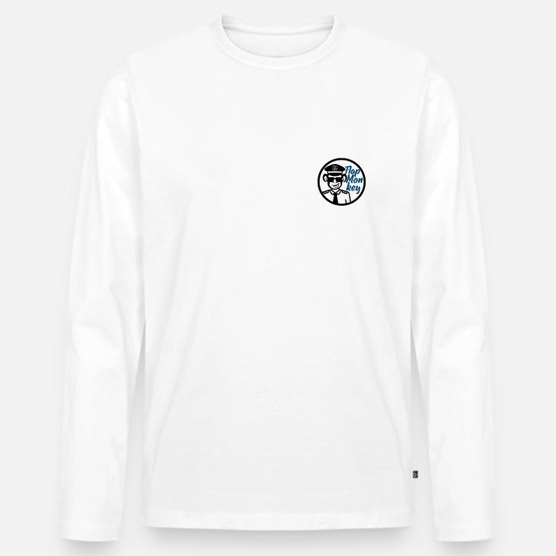 FlapMonkey - Männer Premium Bio Langarmshirt - Weiß