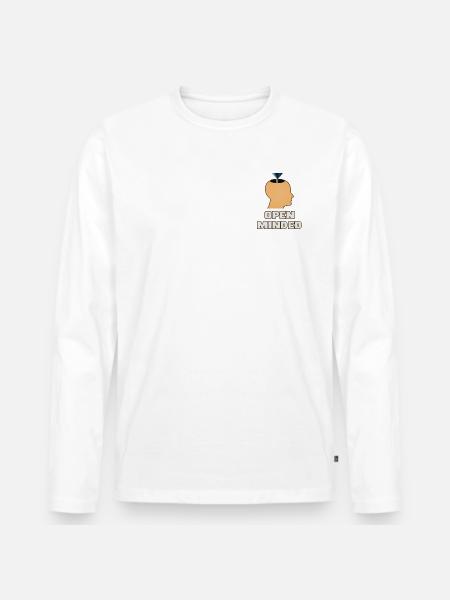 Open Minded - Männer Premium Bio Langarmshirt - Weiß