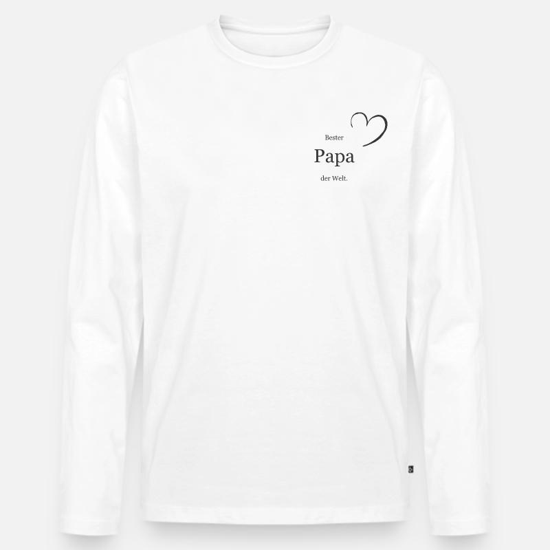 Bester Papa der Welt - Männer Premium Bio Langarmshirt - Weiß