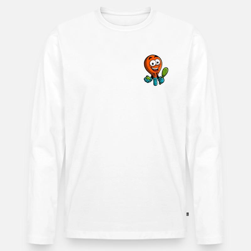 Fröhlicher Lampen-Padel-Held - Männer Premium Bio Langarmshirt - Weiß