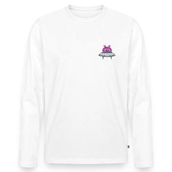 Alien - Männer Premium Bio Langarmshirt - Weiß - Vorne - Nico (187cm)