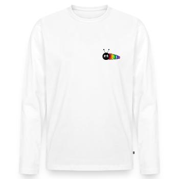 Chenille - T-shirt manches longues Premium bio Homme - blanc - Devant - Nico (187cm)