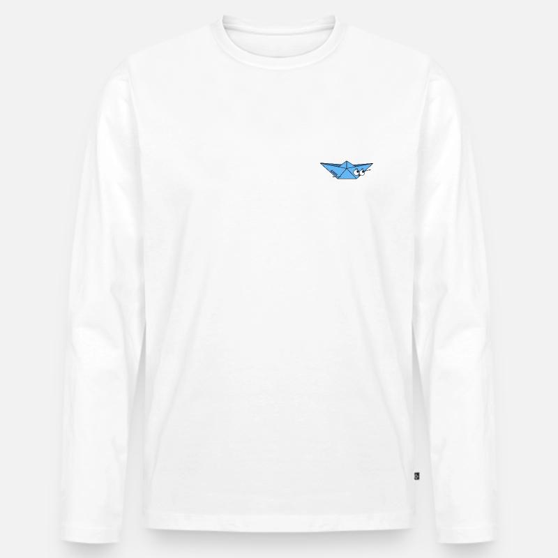 Papierboot - Männer Premium Bio Langarmshirt - Weiß