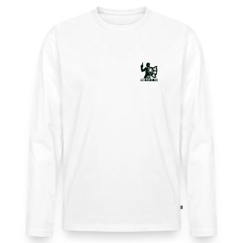Der Schieferheld - Männer Premium Bio Langarmshirt - Weiß - Vorne - Nico (187cm)