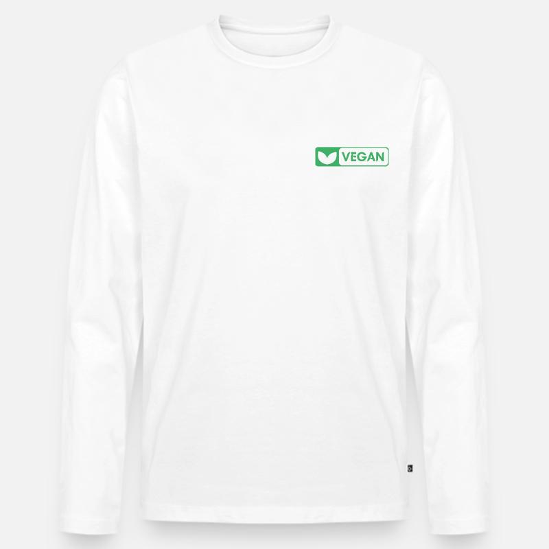 VEGAN - Männer Premium Bio Langarmshirt - Weiß