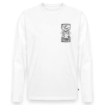 Sanduhr Motiv Geschenk Idee - Männer Premium Bio Langarmshirt - Weiß - Vorne - Nico (187cm)