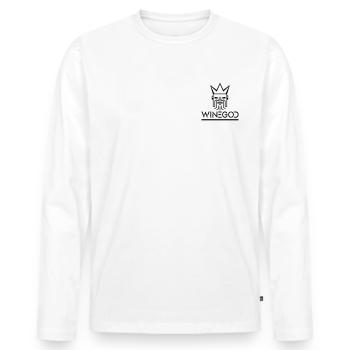 Winegod - Männer Premium Bio Langarmshirt - Weiß - Vorne - Nico (187cm)