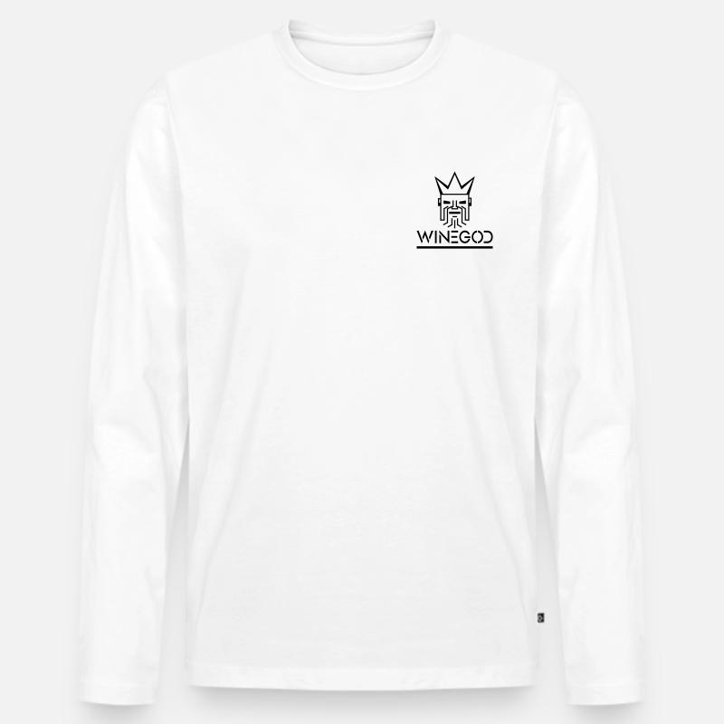 Winegod - Männer Premium Bio Langarmshirt - Weiß