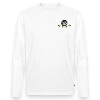 jeu de fléchettes - T-shirt manches longues Premium bio Homme - blanc - Devant - Nico (187cm)