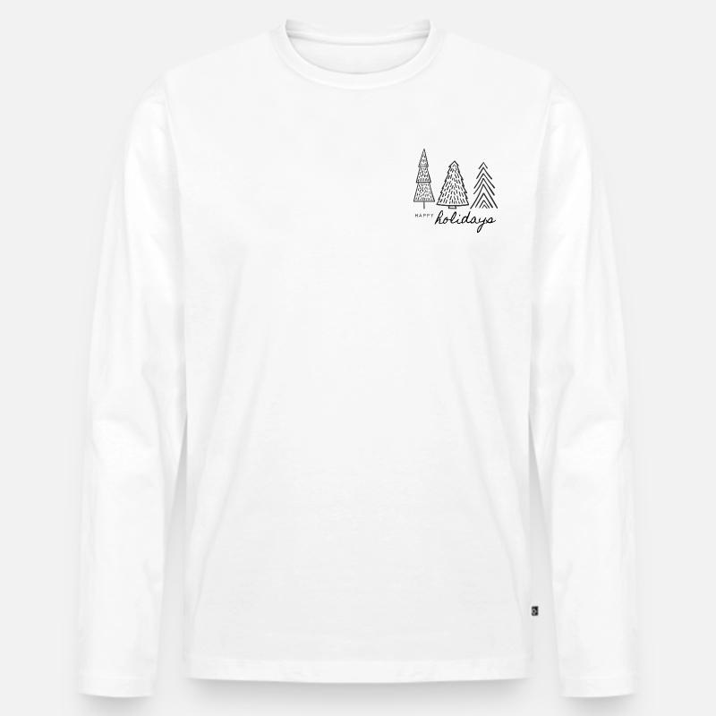 Weihnachten - Tannenbaum - Weihnachtspullover - Männer Premium Bio Langarmshirt - Weiß