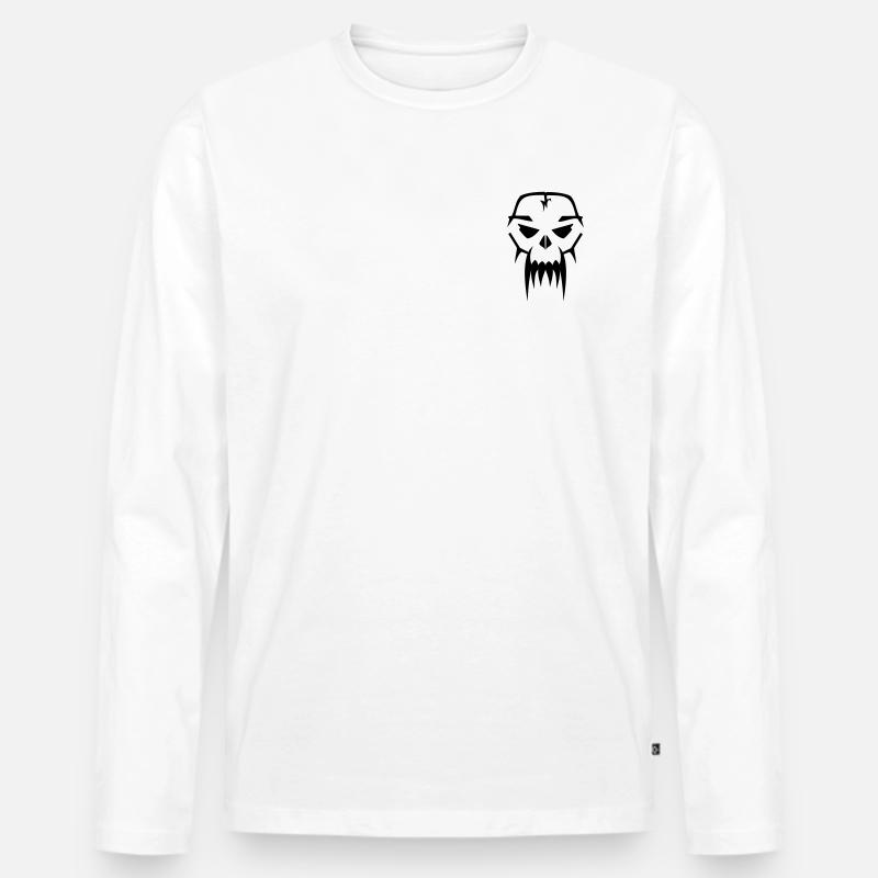 Demon Skull 4.3 - Männer Premium Bio Langarmshirt - Weiß