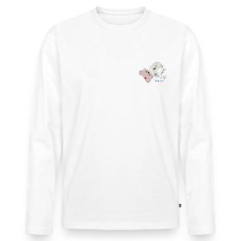 Happy Louis - BJJ - Men's Premium Organic Long Sleeve Shirt - white - Front - Nico (187cm)