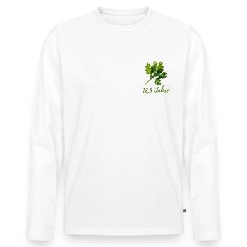 Petersilienhochzeit - 12,5 Jahre Ehe - Männer Premium Bio Langarmshirt - Weiß - Vorne - Nico (187cm)