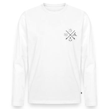 Meer - Männer Premium Bio Langarmshirt - Weiß - Vorne - Nico (187cm)