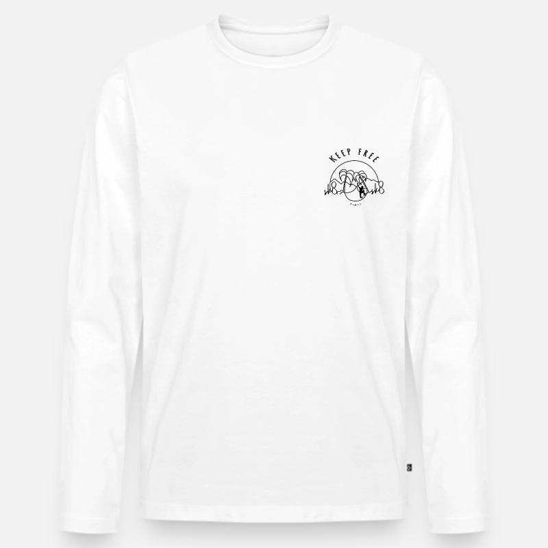Skate - keep free - Männer Premium Bio Langarmshirt - Weiß