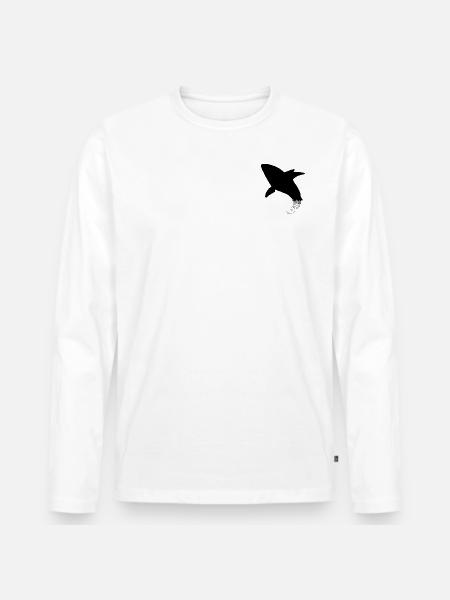 hai black - Männer Premium Bio Langarmshirt - Weiß