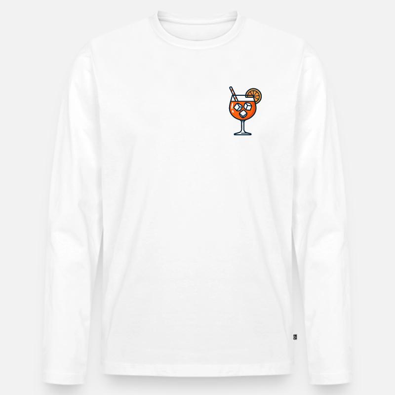 Party Spritz Glas Geschenkidee - Männer Premium Bio Langarmshirt - Weiß