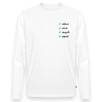 Save The Planet - To Do List - Männer Premium Bio Langarmshirt - Weiß - Vorne - Nico (187cm)