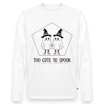 Sweet Ghosts - Too Cute To Spook - Men's Premium Organic Long Sleeve Shirt - white - Front - Nico (187cm)