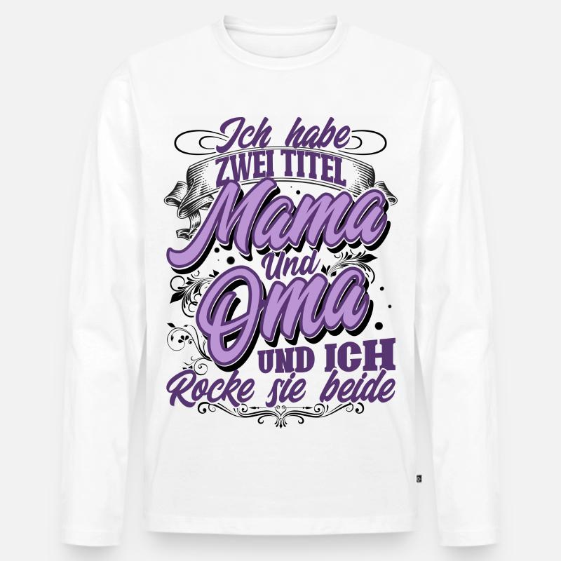 Mama Oma - Männer Premium Bio Langarmshirt - Weiß