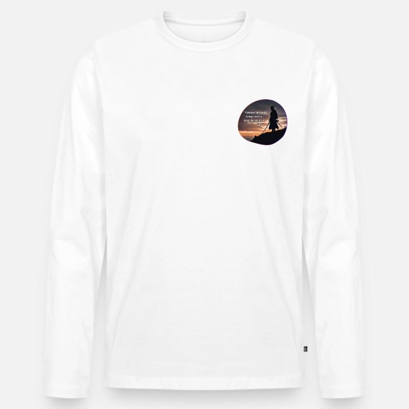 Ich bin Shogun - Männer Premium Bio Langarmshirt - Weiß