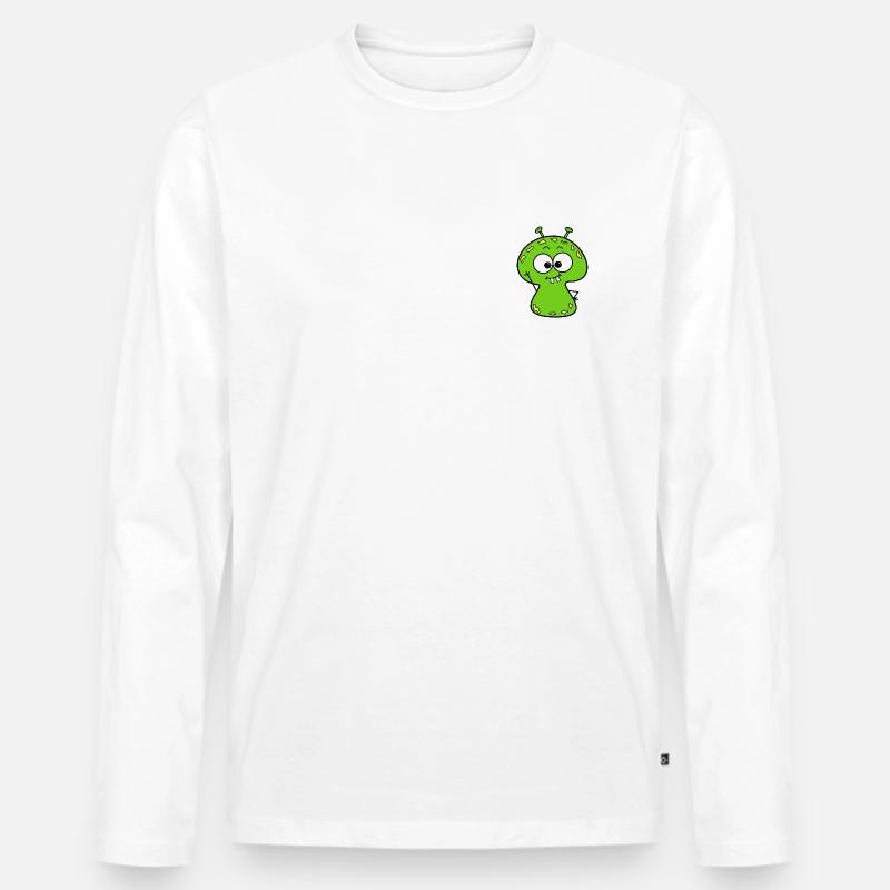 Monster - Männer Premium Bio Langarmshirt - Weiß