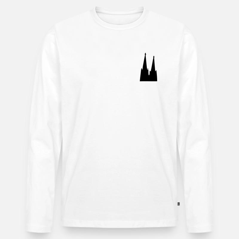 Der Kölner Dom zu Köln - Männer Premium Bio Langarmshirt - Weiß