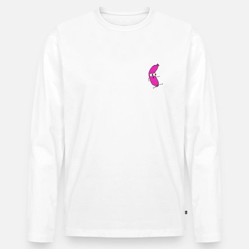 Würstchen - Männer Premium Bio Langarmshirt - Weiß