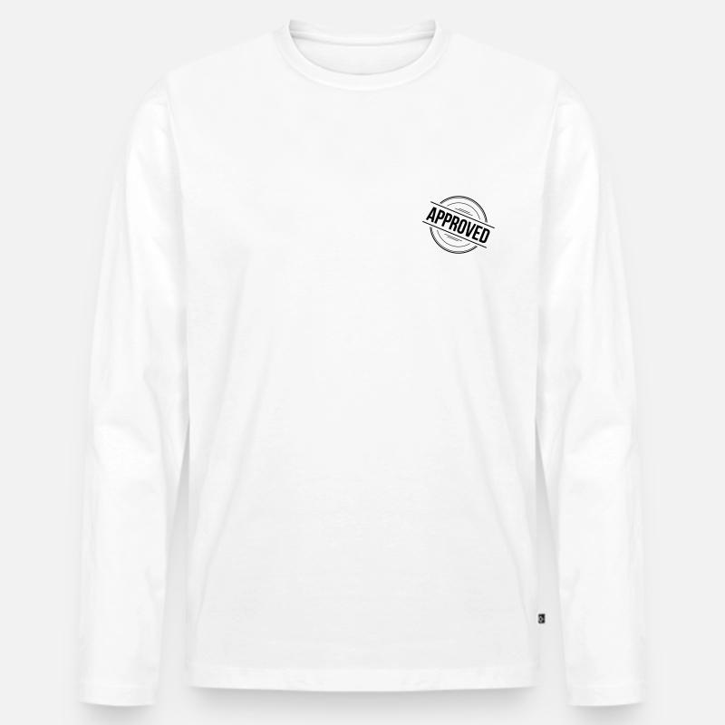 Approved Stempel - Männer Premium Bio Langarmshirt - Weiß