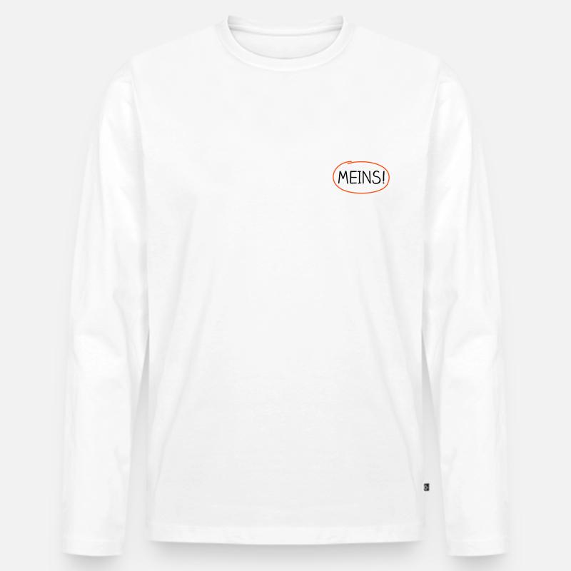 Meins! – farbig markiert - Männer Premium Bio Langarmshirt - Weiß