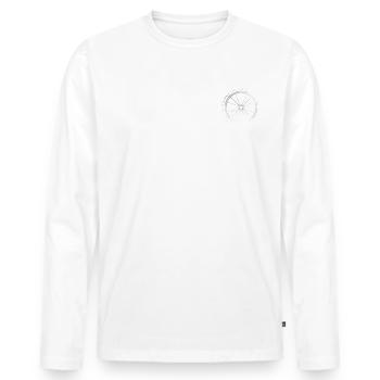 Gravel, Mountain Bike, Passion, Cycling - Men's Premium Organic Long Sleeve Shirt - white - Front - Nico (187cm)