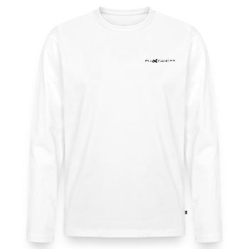 Krebs, schwarz klein. Gemeinsam gegen den Krebs - Männer Premium Bio Langarmshirt - Weiß - Vorne - Nico (187cm)
