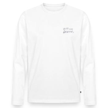 Gravel, Mountain Bike, Passion, Cycling - Men's Premium Organic Long Sleeve Shirt - white - Front - Nico (187cm)