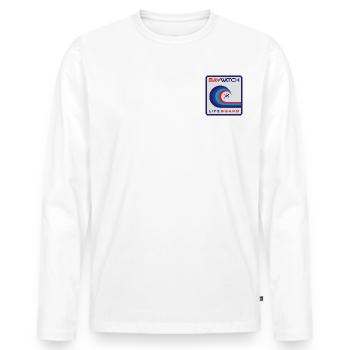 Baywatch Wave Lifeguard Chest Design - Men's Premium Organic Long Sleeve Shirt - white - Front - Nico (187cm)