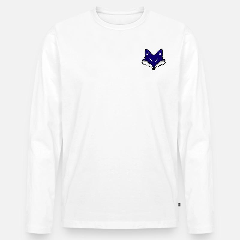 Der Kopf des Blaufuchses - Männer Premium Bio Langarmshirt - Weiß
