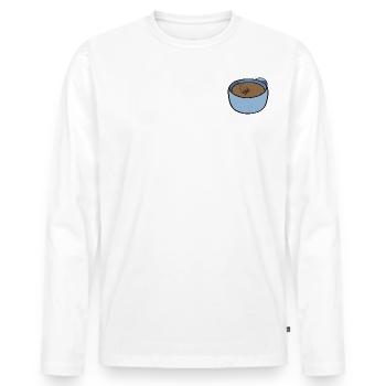 Edgar le sachet de thé - T-shirt manches longues Premium bio Homme - blanc - Devant - Nico (187cm)