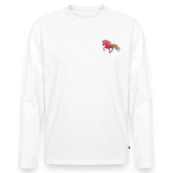 Tölter 2 touches de couleur - T-shirt manches longues Premium bio Homme - blanc - Devant - Nico (187cm)
