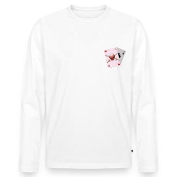 Dark Purple - T-shirt manches longues Premium bio Homme - blanc - Devant - Nico (187cm)