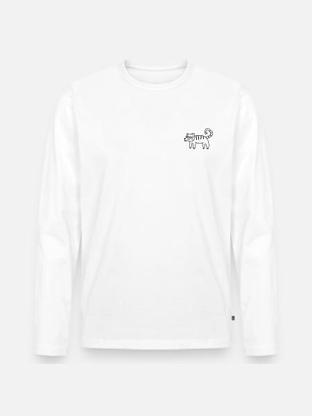 Anti-Zoo Three - Männer Premium Bio Langarmshirt - Weiß
