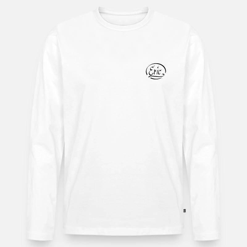 ERIC - Männer Premium Bio Langarmshirt - Weiß