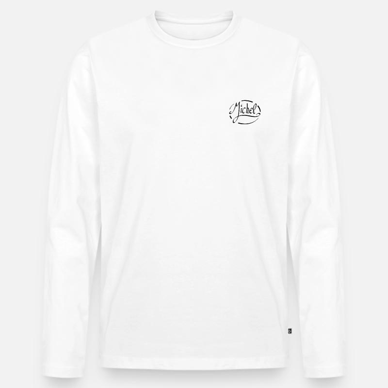 Michael - Männer Premium Bio Langarmshirt - Weiß