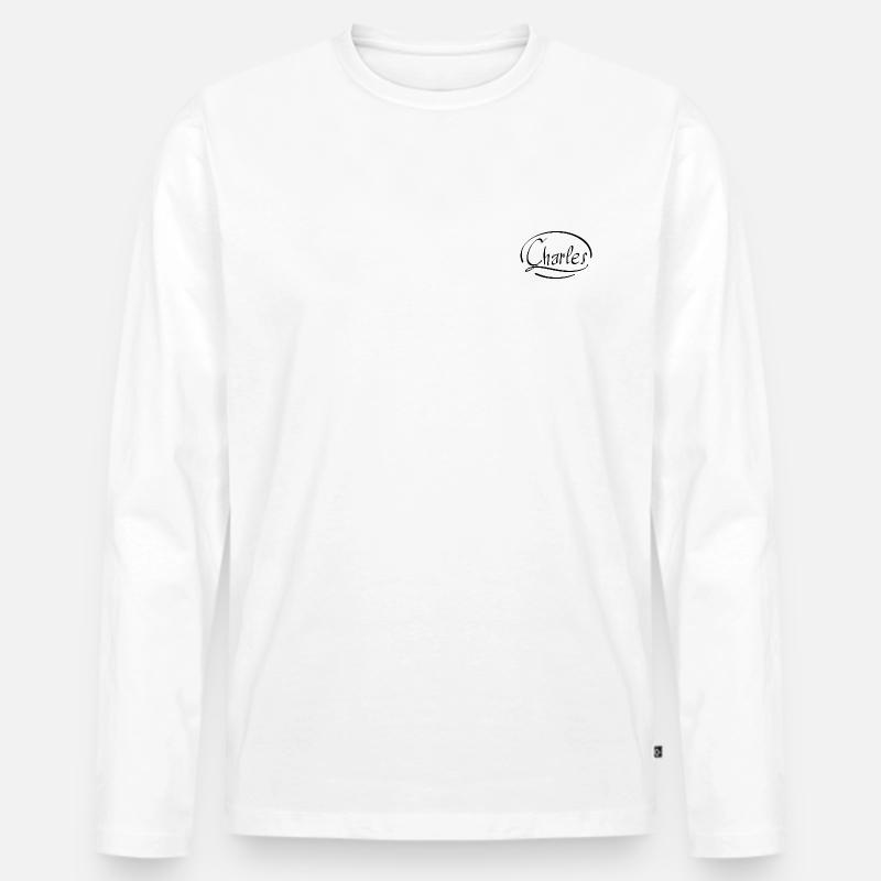 Charles - Männer Premium Bio Langarmshirt - Weiß