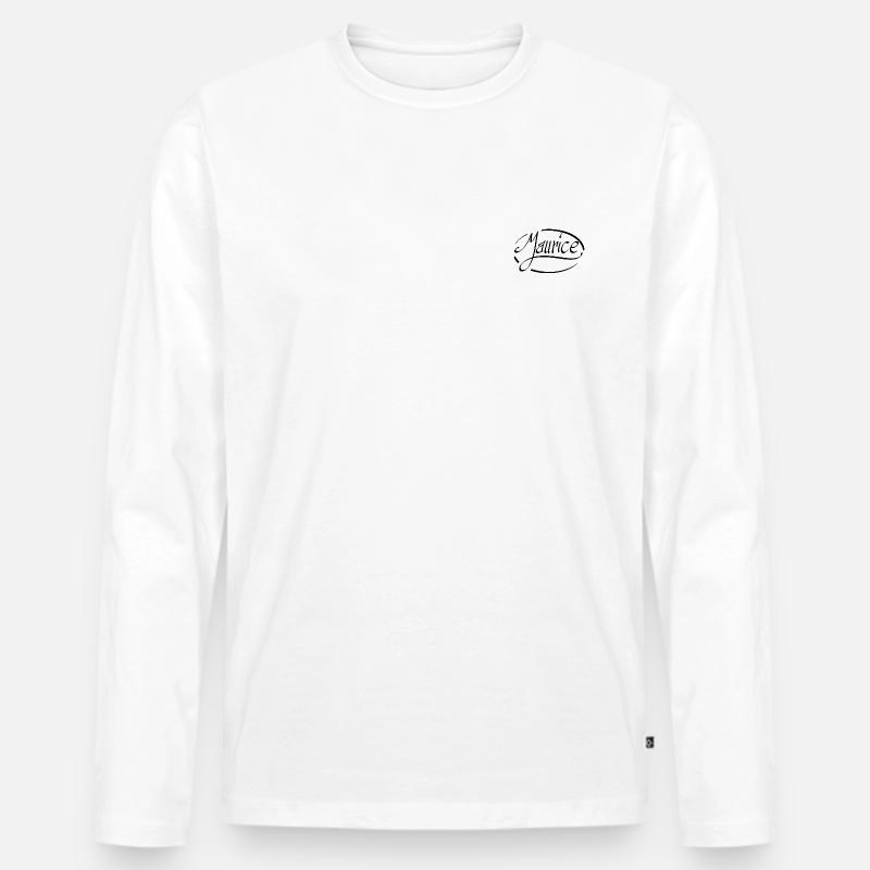 Mauritius - Männer Premium Bio Langarmshirt - Weiß