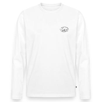 Lucas - Männer Premium Bio Langarmshirt - Weiß - Vorne - Nico (187cm)