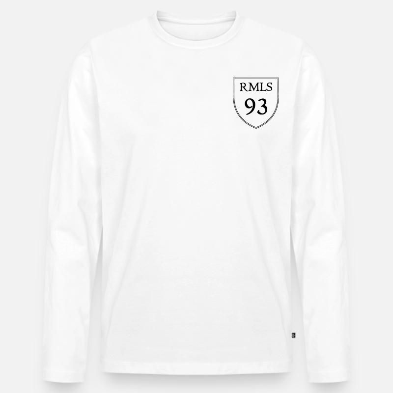ROMVLVS SHIELD B&W - Männer Premium Bio Langarmshirt - Weiß