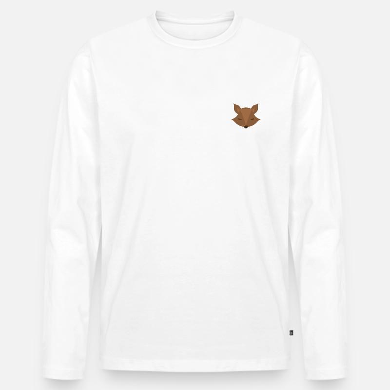 Fuchs, der schläft - Männer Premium Bio Langarmshirt - Weiß