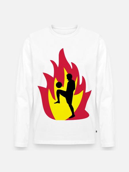 Football fire - Men's Premium Organic Long Sleeve Shirt - white