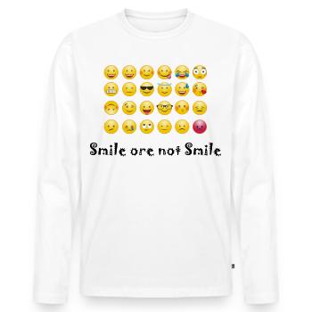 Smiley - T-shirt manches longues Premium bio Homme - blanc - Devant - Nico (187cm)