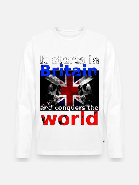 Britain - Men's Premium Organic Long Sleeve Shirt - white